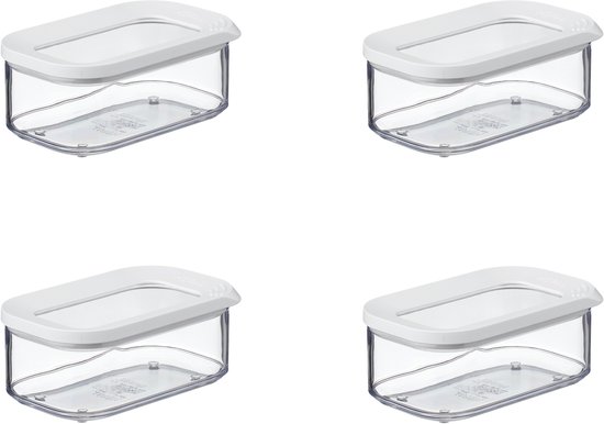 Mepal Bewaardoos 4x 425 ml Modula - Voorraaddoos - White van Merkloos