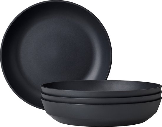Mepal diep bord Silueta - 4 stuks - Dinerborden - Nordic black