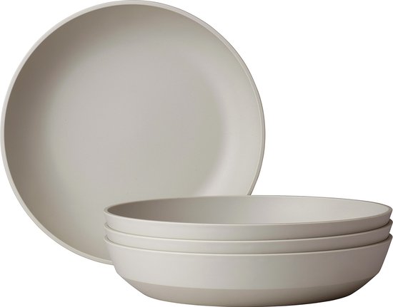 Mepal diep bord Silueta - 4 stuks - Dinerborden - Nordic white