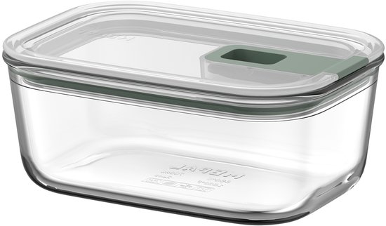 Mepal Glazen Vershouddoos EasyClip - 700 ml - Glazen vershoudbakjes met schuifsluiting - Geschikt voor magnetron, (stoom)oven, koelkast en vriezer - Nordic sage van Merkloos