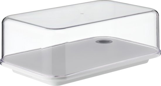 Mepal - Kaasstolp Modula - 2800 ml - wit - inclusief snijplank - zicht op inhoud - vershouddoos - kaasbak