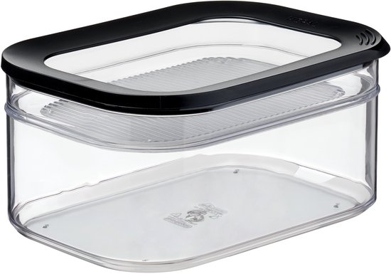 Mepal Koelkastdoos 2-delig Modula - 550 + 2000 ml - Vershouddoos - Bewaar overzichtelijk in de koelkast - Black