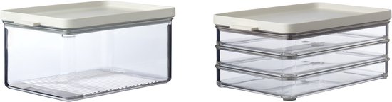 Mepal Koelkastdoos 2-delig Omnia - 3.5 l - Vlees- en kaasdoos - Nordic white van Merkloos