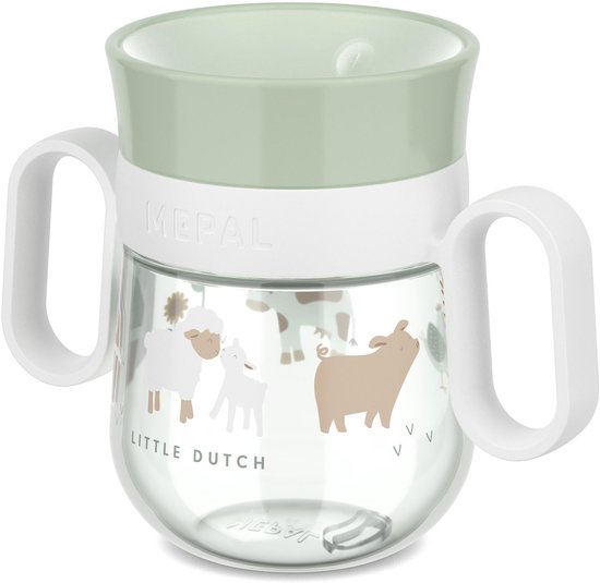 Mepal Mio 360° drinkbeker - 200 ml - Makkelijk vast te houden - Kinderservies - Little Farm van Mepal
