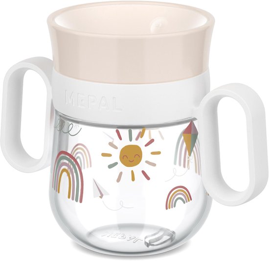 Mepal Mio 360° drinkbeker - 200 ml - Makkelijk vast te houden - Kinderservies - Sunshine & Rainbow van Mepal