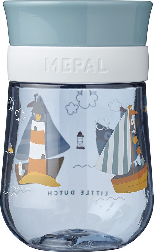 Mepal Mio 360° oefenbeker – 300 ml – Makkelijk vast te houden – Kinderservies – Sailors bay van Mepal