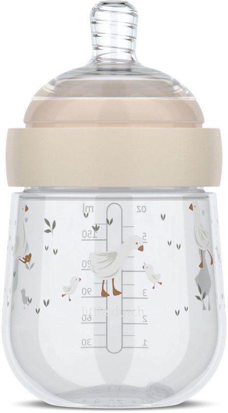 Mepal Mio Babyfles Little Dutch - 165 ml - Anti-koliek - Spiraalontwerp voorkomt verstopping - Siliconen van medische kwaliteit - Little Goose van Merkloos