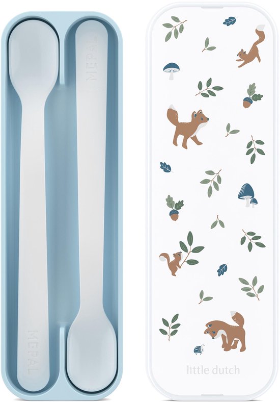 Mepal Mio babylepel Little Dutch - Set van 2 - Lange steel - Kinderservies - Forest Friends van Mepal