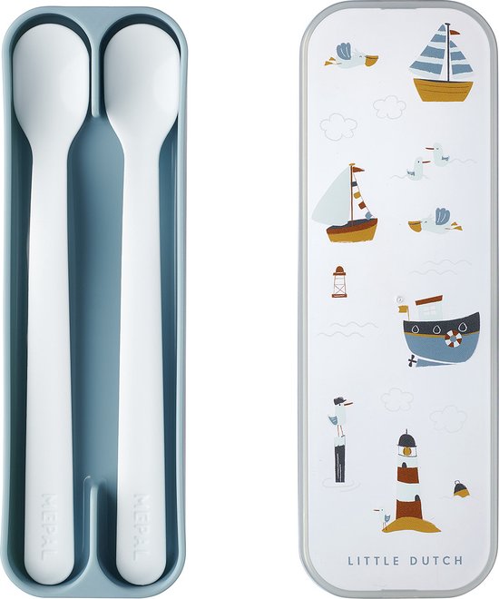 Mepal Mio babylepel – Set van 2 – Lange steel – Kinderservies – Sailors Bay van Mepal