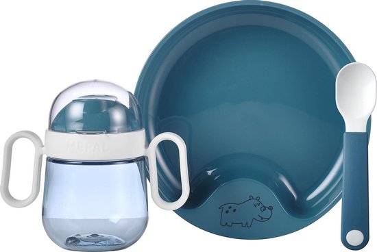 Mepal Mio babyservies set - 3-delig - Kraamcadeau - Kinderservies - Deep blue van Mepal