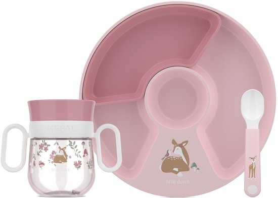Mepal Mio babyservies set Little Dutch - 3-delig - Kraamcadeau - Kinderservies - Fairy Garden van Mepal