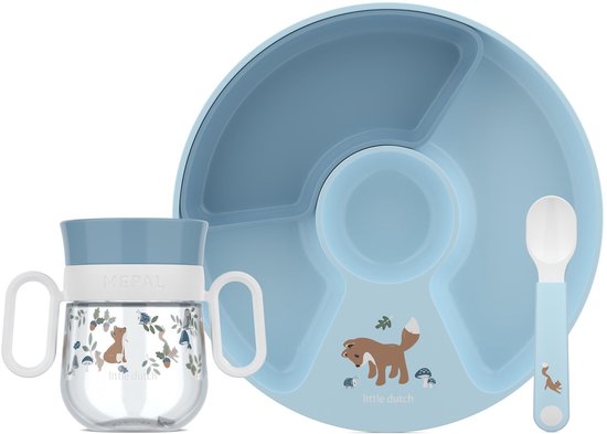 Mepal Mio babyservies set Little Dutch - 3-delig - Kraamcadeau - Kinderservies - Forest Friends van Mepal
