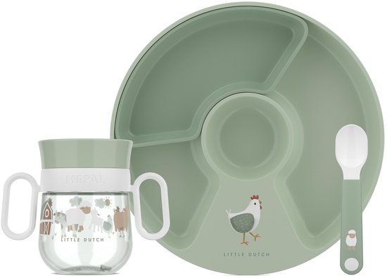 Mepal Mio babyservies set Little Dutch - 3-delig - Kraamcadeau - Kinderservies - Little Farm van Mepal