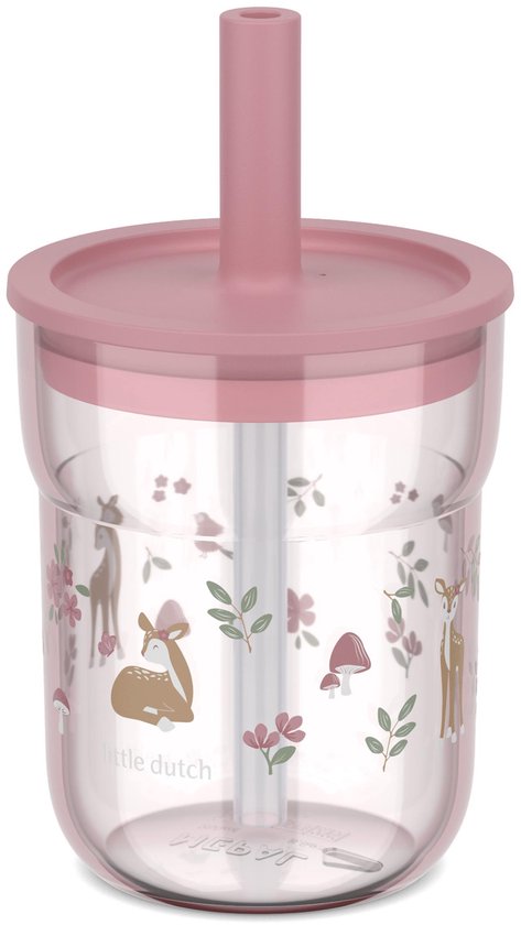 Mepal Mio kinderglas met rietje - 250 ml - Makkelijk vast te houden - Kinderservies - Fairy Garden van Mepal