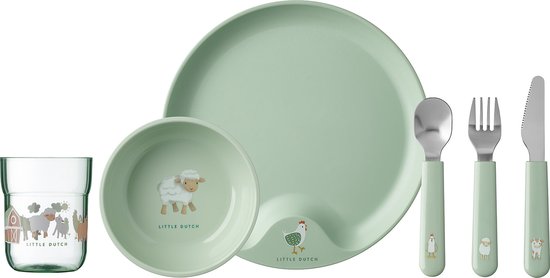 Mepal Mio kinderservies set - 6-delig - Kraamcadeau - Kinderservies - Little Farm van Mepal
