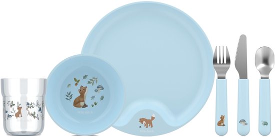 Mepal Mio kinderservies set Little Dutch - 6-delig - Kraamcadeau - Kinderservies - Forest Friends van Mepal
