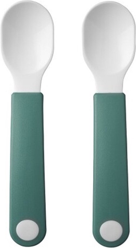 Mepal Mio oefenlepel – Set van 2 – Goede grip – Kinderservies – Deep turqouise van Mepal
