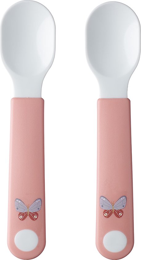Mepal Mio oefenlepel – Set van 2 – Goede grip – Kinderservies – Flowers & Butterflies van Mepal