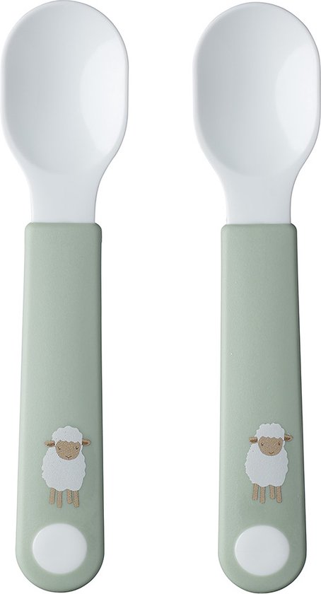 Mepal Mio oefenlepel – Set van 2 – Goede grip – Kinderservies – Little Farm van Mepal