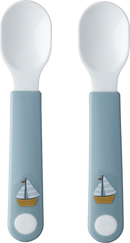 Mepal Mio oefenlepel - Set van 2 - Goede grip - Kinderservies - Sailors Bay van Mepal