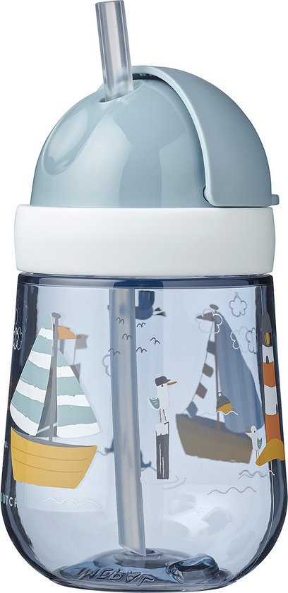 Mepal Mio rietjesbeker – 300 ml – Makkelijk vast te houden – Kinderservies – Sailors Bay van Mepal