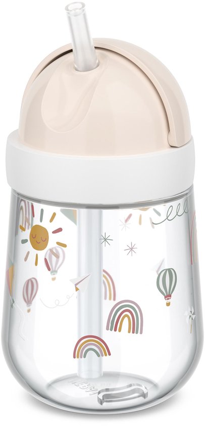 Mepal Mio rietjesbeker - 300 ml - Makkelijk vast te houden - Kinderservies - Sunshine & Rainbow van Mepal