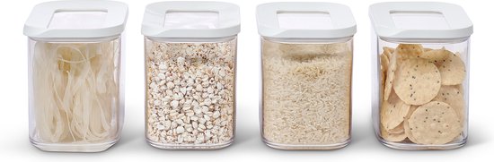 Mepal Modula set bewaardozen - 4x 1000 ml - Voorraaddoos - Wit