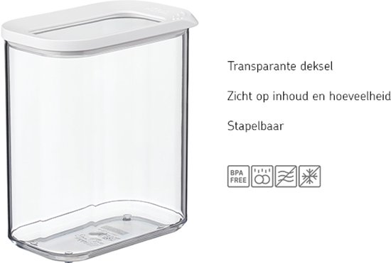 Mepal Modula set bewaardozen - 4x 1500 ml - Voorraaddoos - Wit