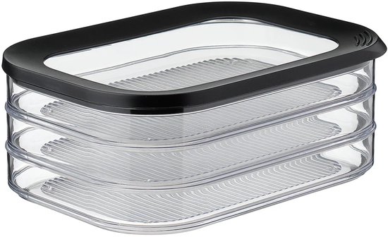 Mepal Modula vleeswarendoos - 550 ml 3-laags - Vershouddoos - Zwart