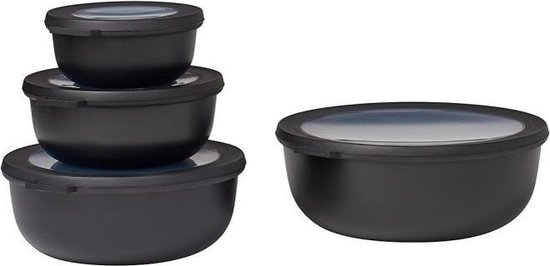 Mepal - Multikom Cirqula vershouddoos set - 350 + 750 + 1250 + 2250 ml - Rond - Nordic black
