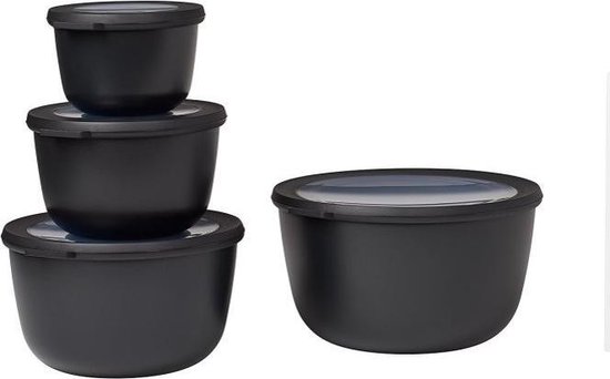 Mepal - Multikom Cirqula vershouddoos set - 500 + 1000 + 2000 + 3000 ml - Rond - Nordic black