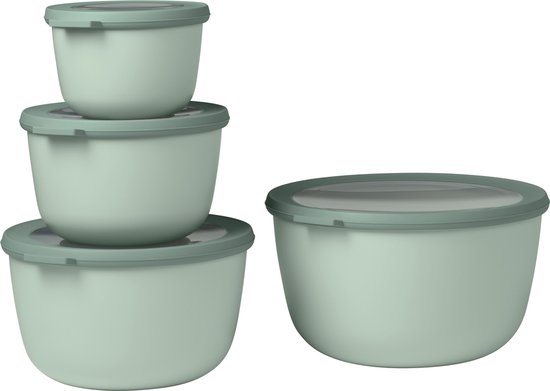Mepal - Multikom Cirqula vershouddoos set - 500 + 1000 + 2000 + 3000 ml - Rond - Nordic sage van Mepal