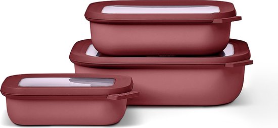 Mepal - Multikom Cirqula vershouddoos set - 500 + 1000 + 2000 ml - Rechthoekig - Vivid mauve