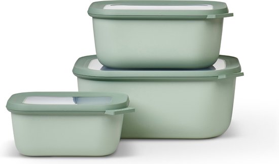 Mepal - Multikom Cirqula vershouddoos set - 750 + 1500 + 3000 ml - Rechthoekig - Nordig sage van Mepal