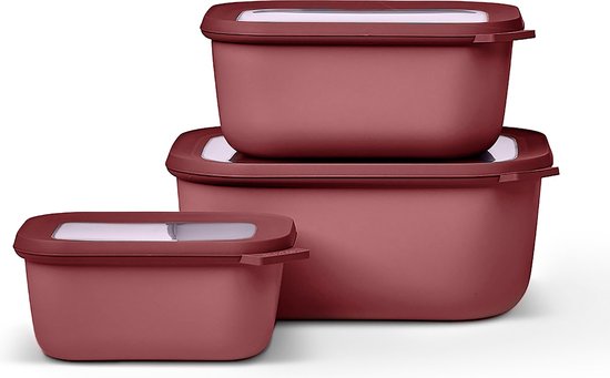 Mepal - Multikom Cirqula vershouddoos set - 750 + 1500 + 3000 ml - Rechthoekig - Vivid mauve