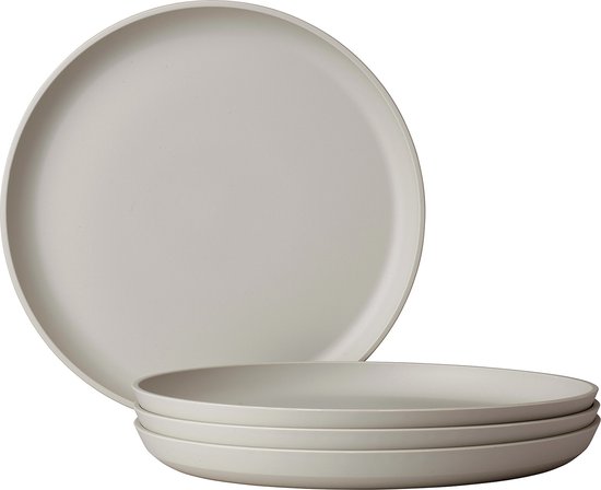 Mepal ontbijtbord Silueta - 4 stuks - Camping borden - Nordic white