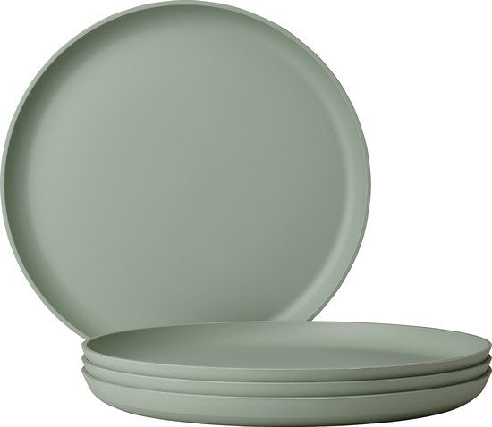 Mepal plat bord Silueta - 4 stuks - Dinerborden - Nordic sage