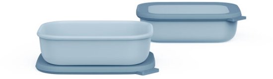 Mepal promoset cirqula rectangle 1000 ml 2-delig - nordic blue