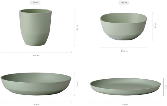 Mepal servies set Silueta - 8-delig voor 2 personen - Nordic white