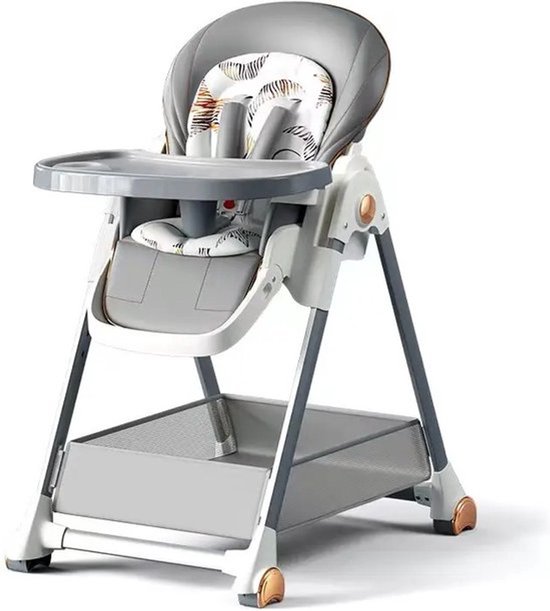 Mercadome® Baby stoel - Babystoel voor aan tafel - Kinder eetstoel - Veilig, praktische geschikt voor groeiende kinderen - Grijs - 55 x 58 x 82 cm van Merkloos