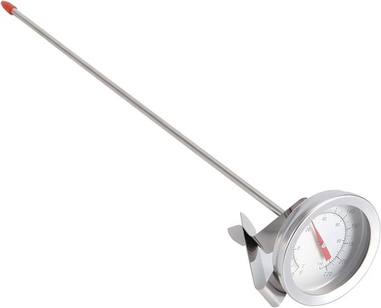 Metalen Lange Sonde Wijzerplaatthermometer met Clip Waterkoker Clip-on Wijzerplaatthermometer voor Koken Kokend Bier Thuis Brouw Thermometer 12 inch
