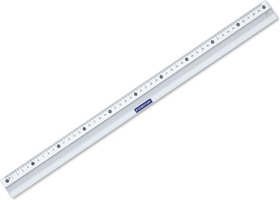 metalen liniaal in ophangetui 50 cm van MET
