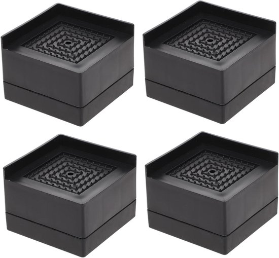 Meubel Riser - Stoelpoot Verhoger - Meubels Verhogen - Groter Contactoppervlak - 6.5 cm - Zwart