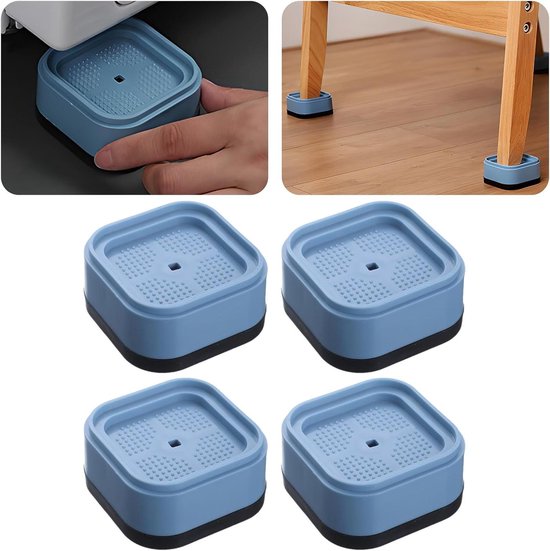 Meubelbedverhogers - Verstelbare bedblokken - Meubels Verhogen - Stapelbaar en Verstelbaar - Tot 75 cm - Blauw
