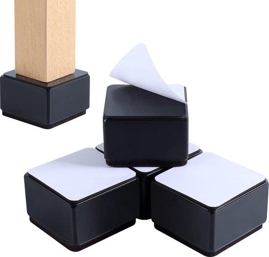 Meubelverhoger 2 inch van Koolstofstaal Zelfklevende 5 cm Bedverhogers Set Zwaar Werk Tafelverhoger Bankverhoger 24'' in Diameter - Voegt 50 mm Hoogte toe Aan Meubelpoten van GeefLife