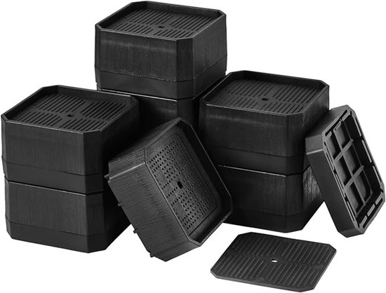 Meubelverhoger, 8 stuks, uping meubelverhoger, tafelverhoger, olifantenvoet, bed rise, vierkant van Uping
