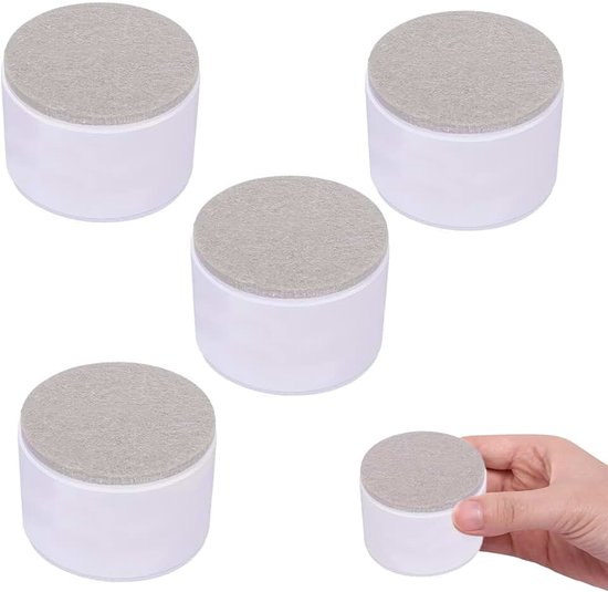 Meubelverhoger van koolstofstaal, 4 stuks meubelpoten om te lijmen, stoelverhoger, rond tafelverhoger sofaverhoger, zelfklevend voor hogere banken, diameter 6 cm, voegt 5 cm toe aan bank kast