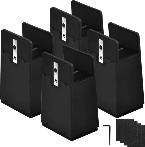 Meubelverhogers 10 cm - Set van 4 bedverhogers voor extra hoogte - Draagvermogen tot 9070 kg van Merkloos