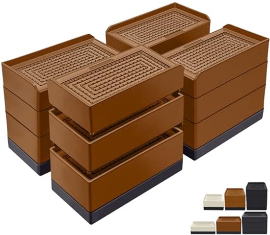 Meubelverhogers 1,5 cm - Zware Meubellift voor Bed, Bank en Tafel - 4 Stuks Bruin van Merkloos