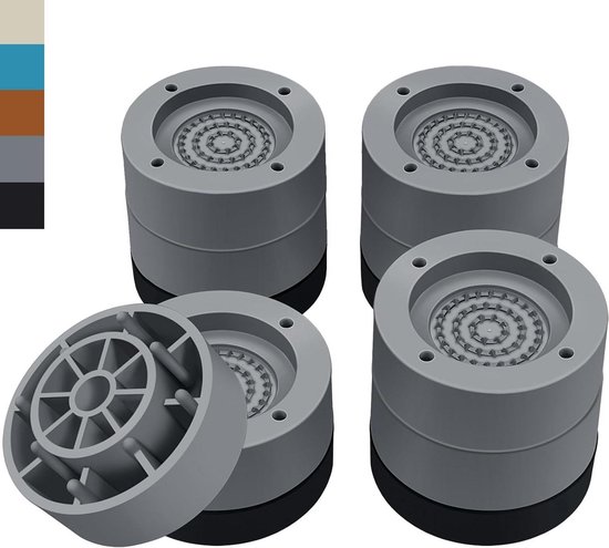 Meubelverhogers 2 inch, ronde bedverhogers Heavy Duty, hoogte in hoogte 1 of 2 inch voor stoel tafel en bureau poten tillen, verstelbare bed liften risers (Pack van 4 riser, grijs)